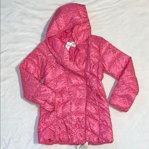 NWT Girls Pink Zip-Up Gap Coat with hood XXL 14-16